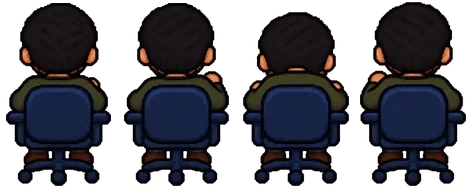 Yanis at work, in pixel art